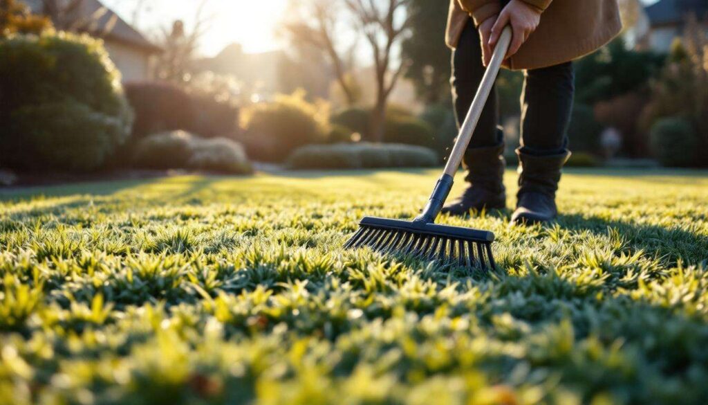 Pelouse jaunie en hiver : ce geste oublié de février répare vraiment le gazon au printemps